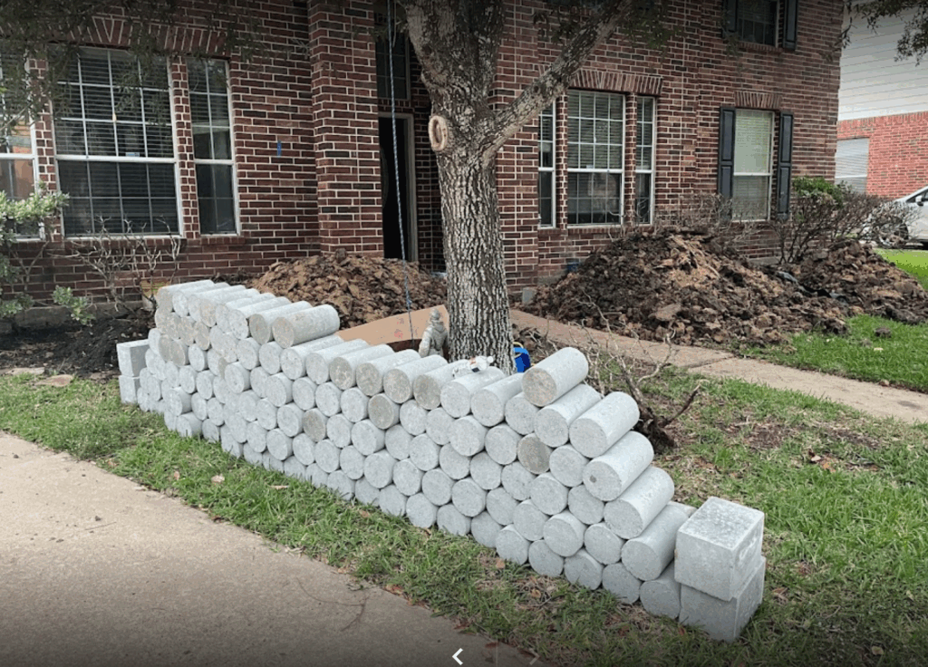 Foundation piers - concrete pressed pile - Pearland, Texas