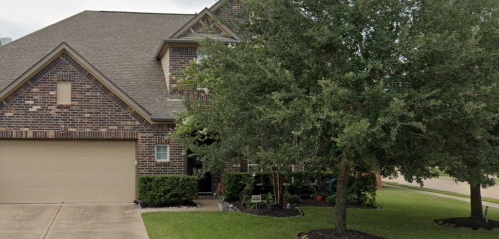 A completed concrete leveling foundation repair in Pearland, Texas