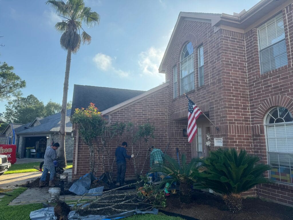 Top-rated foundation repair in progress in Pearland, Texas