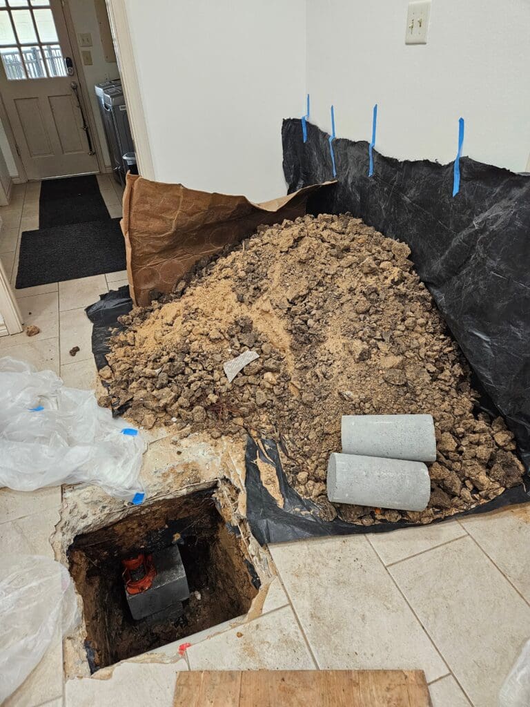 Homes are completely protected during a foundation repair job in Pearland, Texas.